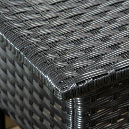 Rattan Outdoor Side Table with Plastic Board Top 50x50 cm - Black