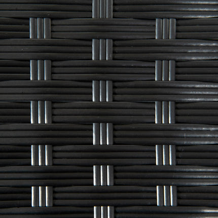 Rattan Outdoor Side Table with Plastic Board Top 50x50 cm - Black