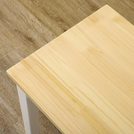 102 cm Wood Dining Bench for 2 People with White Base - Natural Wood Effect