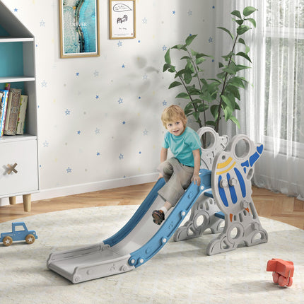 Kids Indoor Freestanding Baby Slide Space Theme for 1.5-3 Years - Blue