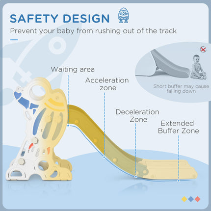 Kids Indoor Freestanding Baby Slide Space Theme for 1.5-3 Years - Blue