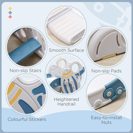 Kids Indoor Freestanding Baby Slide Space Theme for 1.5-3 Years - Blue