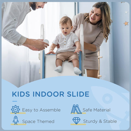 Kids Indoor Freestanding Baby Slide Space Theme for 1.5-3 Years - Blue