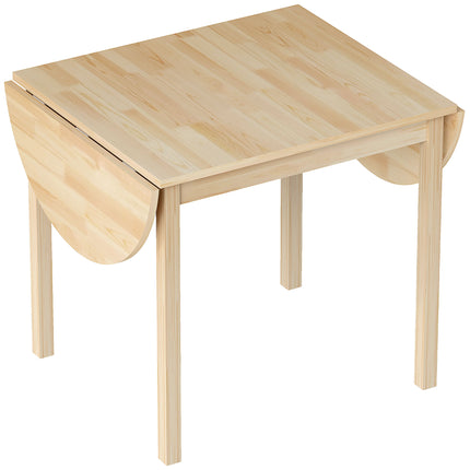 Wooden 4-6 Person Drop-Leaf Table - Natural Finish
