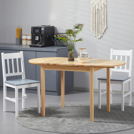 Wooden 4-6 Person Drop-Leaf Table - Natural Finish