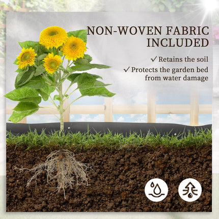 3 Tier Wooden Garden Planter with Trellis for Climbing Vines - Natural Tone