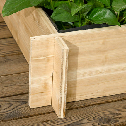 3 Tier Wooden Garden Planter with Trellis for Climbing Vines - Natural Tone