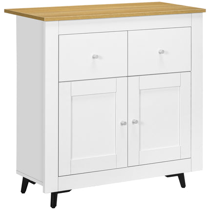 Modern Sideboard Cabinet with Double Doors & Drawers for Dining, Living & Entryway - White