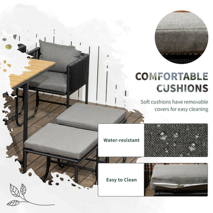Patio 11-Piece PE Rattan Round Dining Set with Wood Grain Table Top 10-Seater - Black