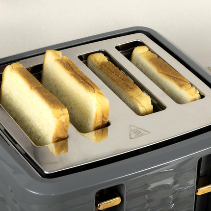 2 Piece 1.7L Kettle and 4 Slice Toaster Set - Grey