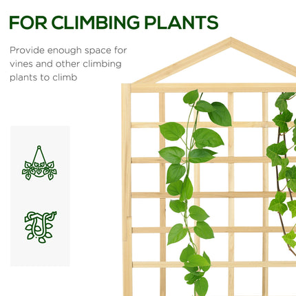 Wooden Garden Planter with Trellis for Climbing Plants 1 Piece - Natural Tone