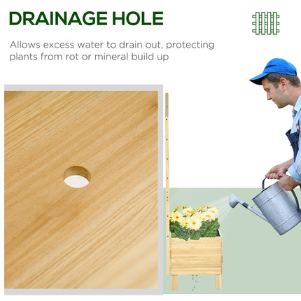 Wooden Garden Planter with Trellis for Climbing Plants 1 Piece - Natural Tone