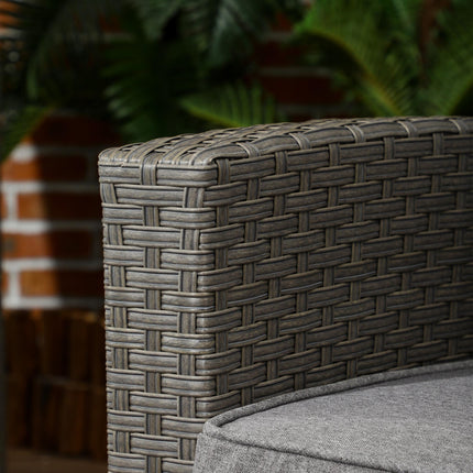4 Piece 4 Seater Rattan Garden Furniture Set with Reclining Armchairs and Glass Table - Grey