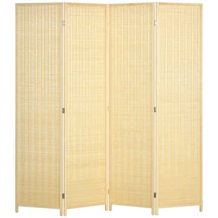 4 Panel Folding Room Divider Screen 180 x 180cm Freestanding Privacy Partition - Natural
