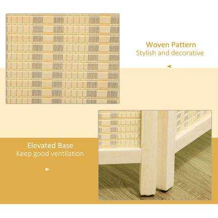 4 Panel Folding Room Divider Screen 180 x 180cm Freestanding Privacy Partition - Natural