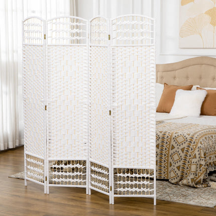 4 Panel Folding Room Divider Privacy Screen 160x170cm - White