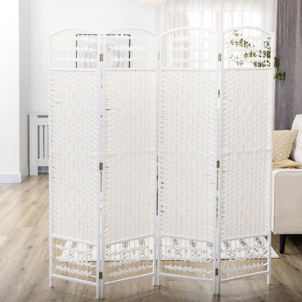 4 Panel Folding Room Divider Privacy Screen 160x170cm - White