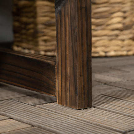 2 Seater Outdoor Wooden Garden Bench with Carbonised Finish - Carbonised