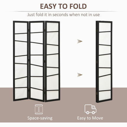 3 Panel Wooden Folding Room Divider Privacy Screen for Bedroom - White
