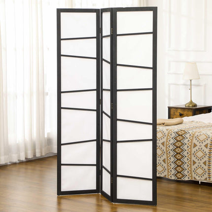 3 Panel Wooden Folding Room Divider Privacy Screen for Bedroom - White