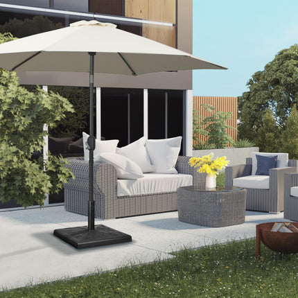 19kg Resin Garden Parasol Base with Adjustable Knob for 32-48mm Poles - Black