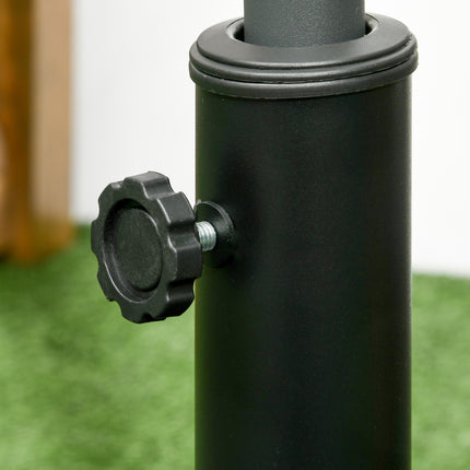 19kg Resin Garden Parasol Base with Adjustable Knob for 32-48mm Poles - Black
