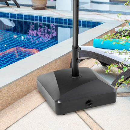 Garden Parasol Base Holder 43kg Water / 60kg Sand with Wheels & Brakes - Black