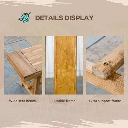 3 Piece Acacia Wood Outdoor Garden Dining Set - Natural Finish