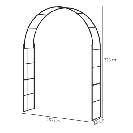 223cm Garden Arch Trellis, Outdoor Wedding Arbor for Ceremony for Climbing Roses, Vines and Plants