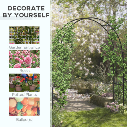 223cm Garden Arch Trellis, Outdoor Wedding Arbor for Ceremony for Climbing Roses, Vines and Plants