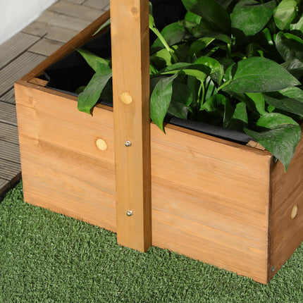 4 Tier Fir Wood Raised Garden Bed Planter Vertical Plant Stand - Orange