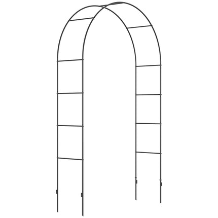 Outdoor Metal Garden Arch for Climbing Plants and Weddings 140x40x240 cm - Black
