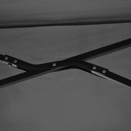 2 Metre Half Parasol With Crank Handle And Double-Sided Canopy - Black