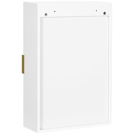 Modern Bathroom Wall Cabinet with Adjustable Shelves and Embossed Doors - White