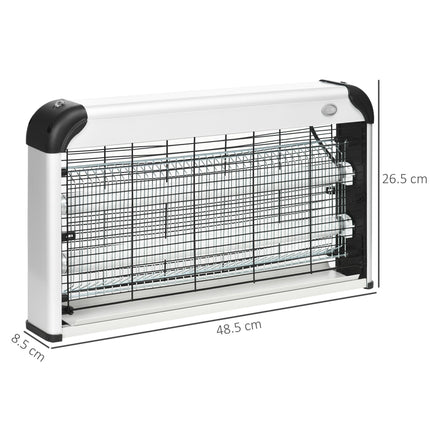 30W Electric Fly Mosquito Killer with 60m² Coverage Free Standing & Wall Hanging - Silver