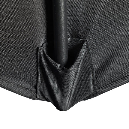 2.7m Half Garden Parasol with Steel Ribs UV Resistant - Black