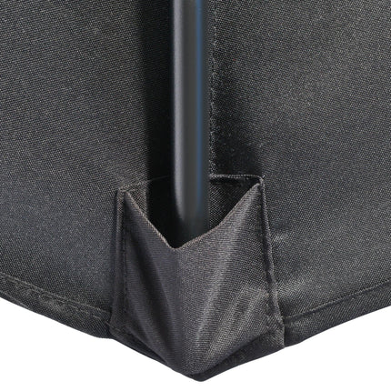 3 Metre Half Round Patio Parasol with Crank Handle - Black