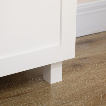 Freestanding Kitchen Cupboard 130cm with Drawer, Doors & Open Countertop - White