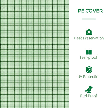 PE Tunnel Greenhouse with Steel Frame and Zipper Doors 295x100x80 cm - Green