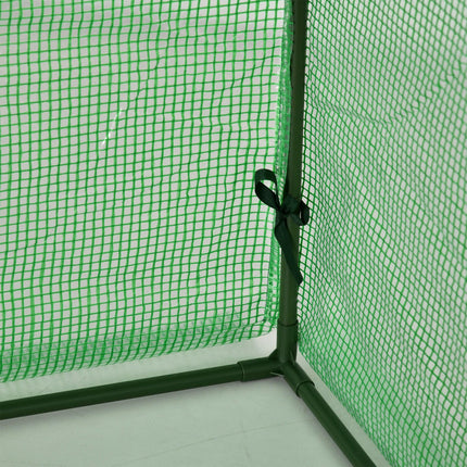 PE Tunnel Greenhouse with Steel Frame and Zipper Doors 295x100x80 cm - Green