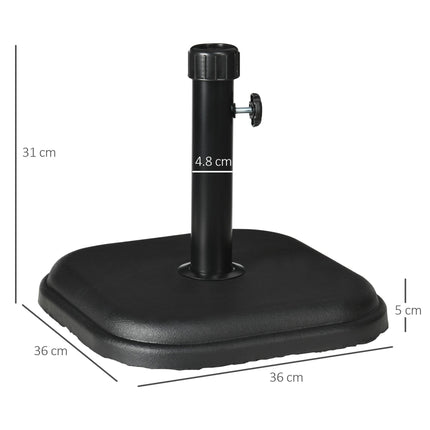 11kg Concrete Garden Parasol Base for 32mm-38mm Poles - Black