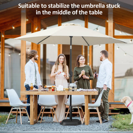 11kg Concrete Garden Parasol Base for 32mm-38mm Poles - Black