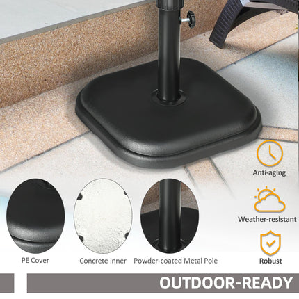 11kg Concrete Garden Parasol Base for 32mm-38mm Poles - Black
