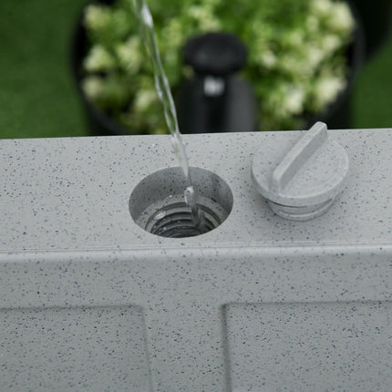 Garden Parasol Base Holder 24kg Water / 30kg Sand with Wheels & Brakes - Grey