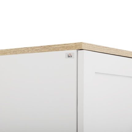 Freestanding 4-Door Kitchen Cupboard with Adjustable Shelves 170cm - White