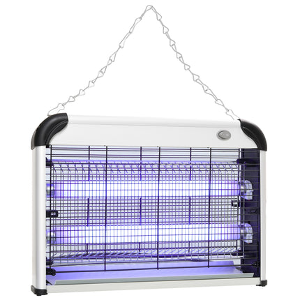 20W Free Standing Wall Hanging Electric Fly Mosquito Killer Bug Zapper - Silver