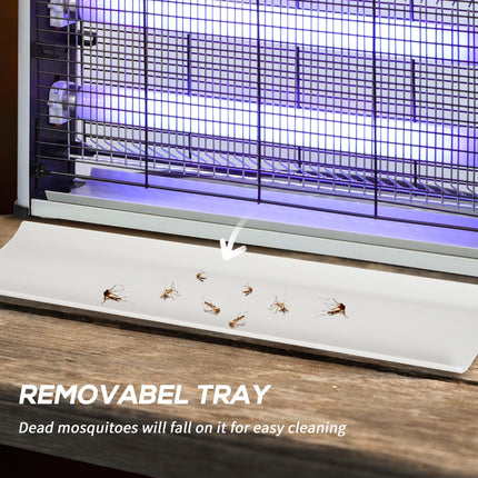 20W Free Standing Wall Hanging Electric Fly Mosquito Killer Bug Zapper - Silver