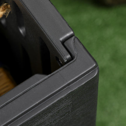 336 Litre Double Wall Outdoor Garden Storage Box with Rollers - Black