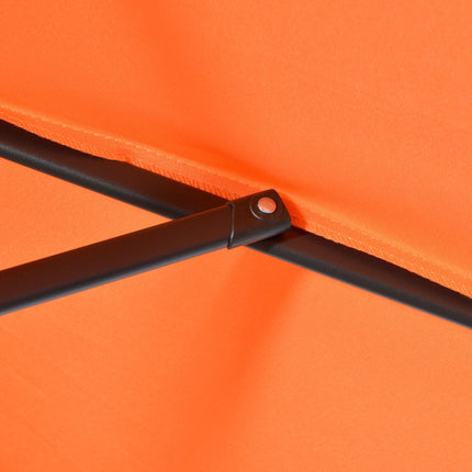 2m Patio Parasol Umbrella with 6 Sturdy Ribs for Garden, Balcony, Bench - Orange