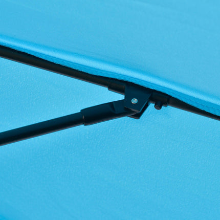 2.6M Patio Parasol Sun Umbrella with Crank and Tilt, 8-Rib Aluminium Frame - Blue